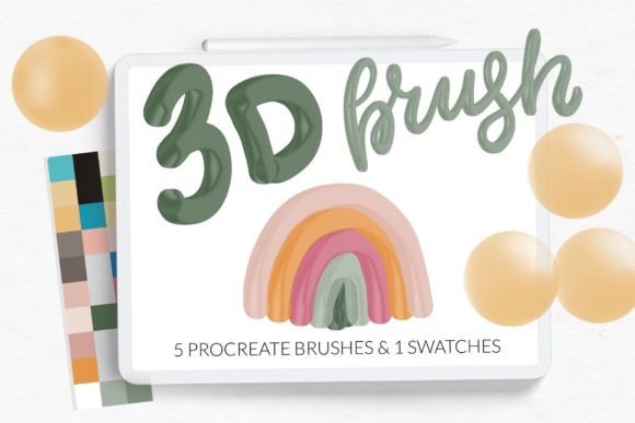 3D Brushes for Procreate: Retro Color