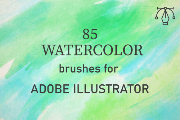 85 Watercolor Brushes for Illustrator
