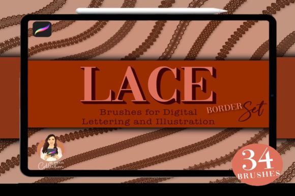 Elevating Digital Design: The Strategic Value of the 34 Lace Border Procreate Brushes