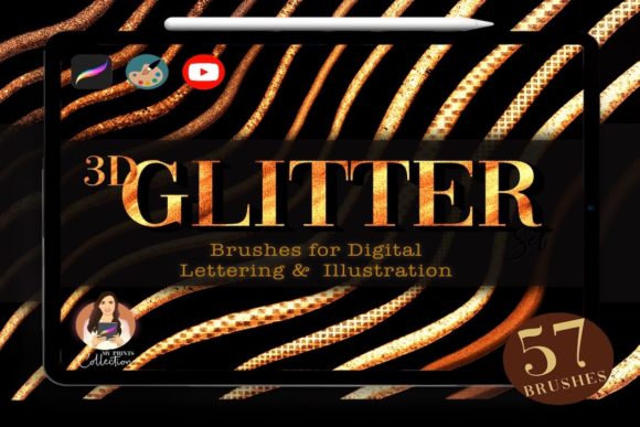 Mastering 57 3D Glitter Procreate Brushes