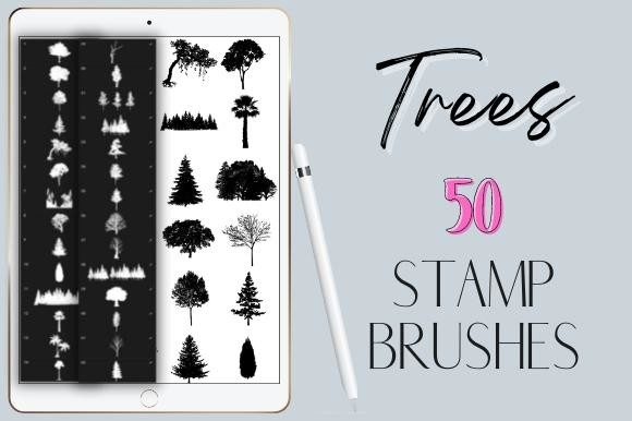 Mastering Landscape Depth with Procreate Trees Stamp Brushes Silhouette