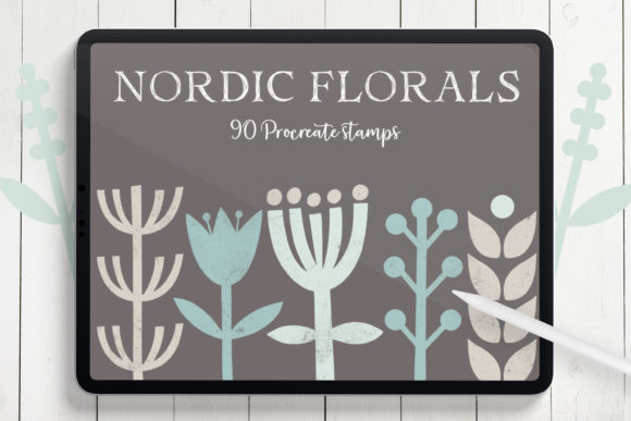 Nordic Florals Procreate Stamp Brushes: Elevating Digital Design with Hand-Drawn Elegance