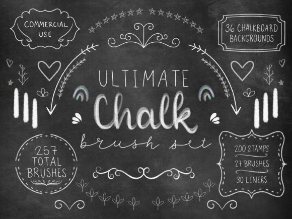 Procreate Chalk Brushes Stamps Paper Set