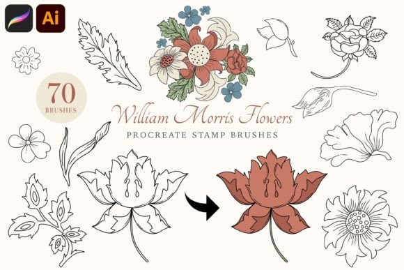 Strategic Design Efficiency with William Morris Procreate Stamp Brushes
