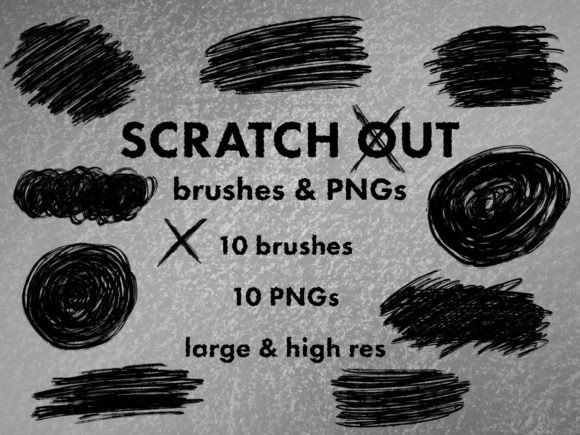 Strategic Visual Communication with the Scratch out Brushes and PNGs Set of 10