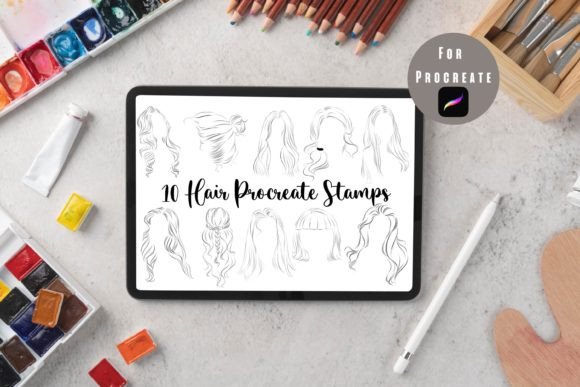 Strategic Visual Planning with Hair Stamps Procreate Brushes