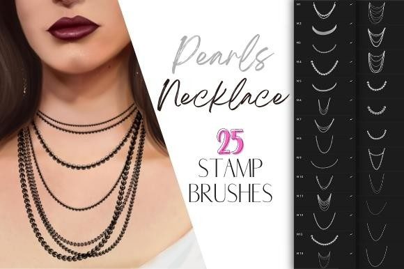 Streamlining Jewelry Illustration with Procreate Necklace Pearls Stamp Brushes