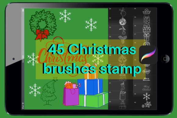Unleashing Holiday Creativity: A Deep Dive into the 45 Christmas Brushes Stamp for Procreate